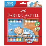 Ecolapis de Cor Bicolor  48 Cores - Faber-Castell