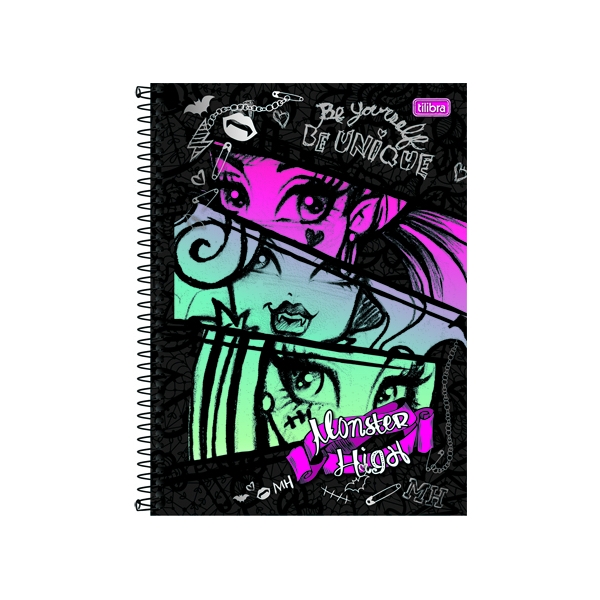 Caderno Universitário Capa Dura Monster High - 10 Matérias - 200 Folhas - Tilibra Caderno Universitário Capa Dura Monster High - 10 Matérias - 200 Folhas - Tilibra