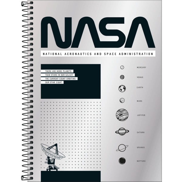 Caderno Universitário Capa Dura NASA - 1 Matéria - 80 Folhas - Tilibra Caderno Universitário Capa Dura NASA - 1 Matéria - 80 Folhas - Tilibra