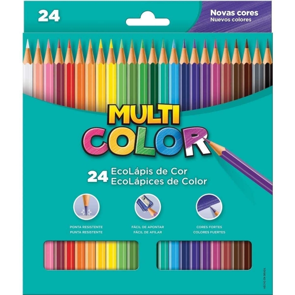 Ecolápis de Cor Multicolor 24 Cores - Multicolor