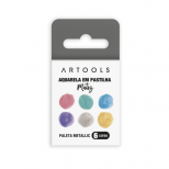 Aquarela em Pastilha Matiz Metallic 6 Cores - Artools