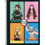 Caderno Universitário Capa Dura Demon Slayer - 1 Matéria - 80 Folhas - Tilibra