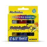 Tempera Guache Fantasia Glitter 6 Cores - Acrilex