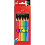 Ecolápis de Cor Neon 10 Cores - Faber-Castell