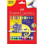 Canetinha Hidrocor Bicolor 24 cores - Faber-Castell