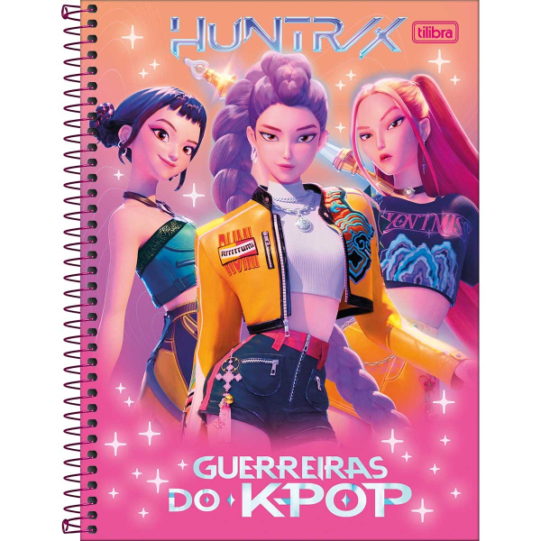 Caderno Universitário Capa Dura Guerreiras do K-Pop - 10 Matérias - 160 Folhas - Tilibra Caderno Universitário Capa Dura Guerreiras do K-Pop - 10 Matérias - 160 Folhas - Tilibra
