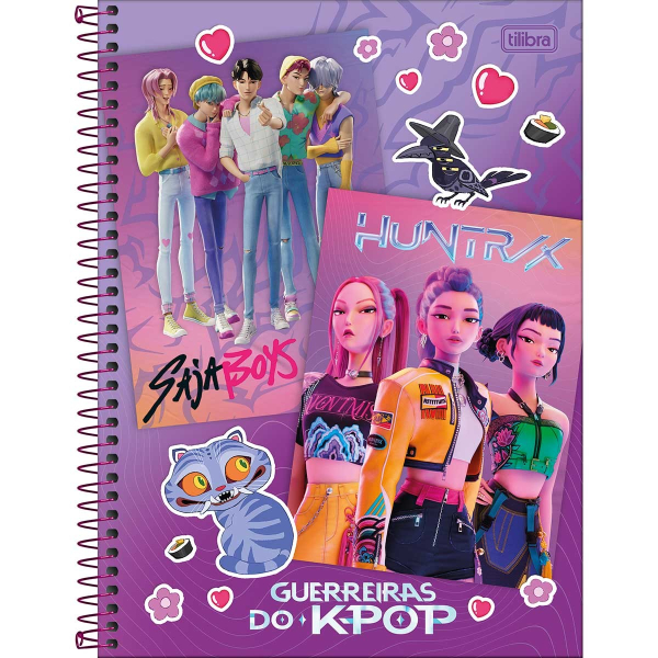 Caderno Universitário Capa Dura Guerreiras do K-Pop - 10 Matérias - 160 Folhas - Tilibra Caderno Universitário Capa Dura Guerreiras do K-Pop - 10 Matérias - 160 Folhas - Tilibra
