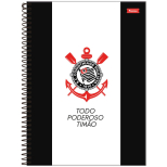 Caderno Universitário Capa Dura Corinthians - 10 Matérias - 160 Folhas - Tilibra