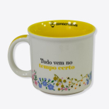 Caneca Tom Motivacional Floral 350ml - Zona Criativa