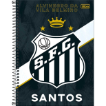 Caderno Universitário Capa Dura Santos 10 Matérias - 160 Folhas - Tilibra