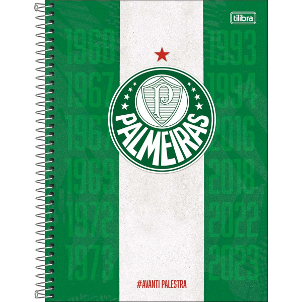 Caderno Universitário Capa Dura Palmeiras - 10 Matérias - 160 Folhas - Tilibra Caderno Universitário Capa Dura Palmeiras - 10 Matérias - 160 Folhas - Tilibra