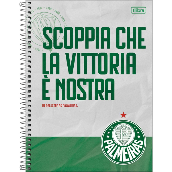 Caderno Universitário Capa Dura Palmeiras - 10 Matérias - 160 Folhas - Tilibra Caderno Universitário Capa Dura Palmeiras - 10 Matérias - 160 Folhas - Tilibra